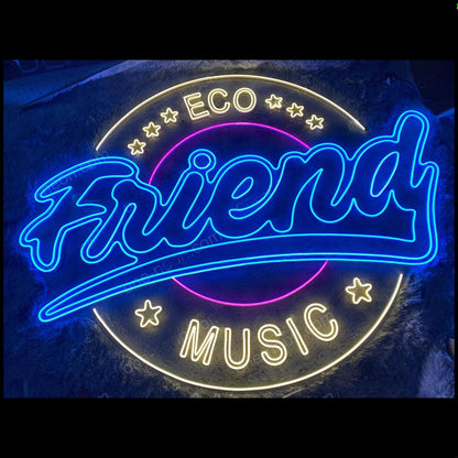 Friend Music Blue Pink Led Neon Sign For Bar Cafe Commercial Decor | Shineneon