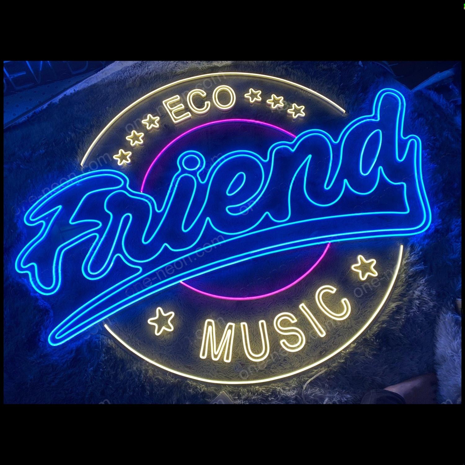 Friend Music Blue Pink Led Neon Sign For Bar Cafe Commercial Decor | Shineneon