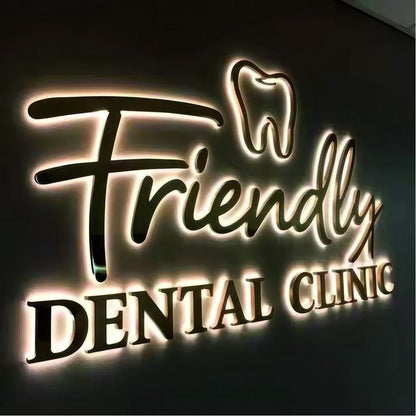 Friendly Dental Clinic 3D Backlit Channel Letters Led Light Sign - Shineneon