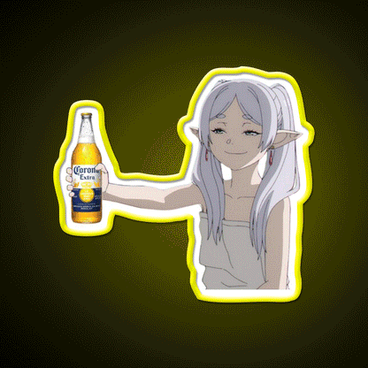 Frieren With Corona Beer Bar Decor Led Neon Sign Rgb Color - Custom LED neon sign front view