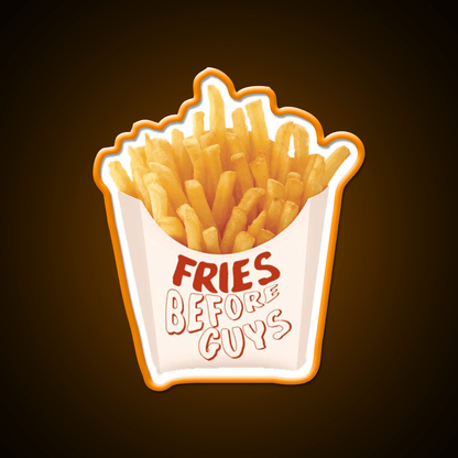Fries Before Guys Fast Food Led Neon Sign For Burger Place Open Food Sign Rgb Color - Shineneon