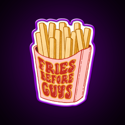 Fries Before Guys Fast Food Led Neon Sign For Burger Place Wall Art Rgb Color - Shineneon