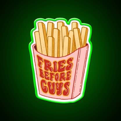 Fries Before Guys Fast Food Led Neon Sign For Burger Place Wall Art Rgb Color - Shineneon