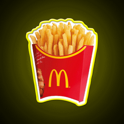 Fries Fast Food Led Neon Sign For Burger Place Open Food Sign Rgb Color - Custom LED neon sign front view