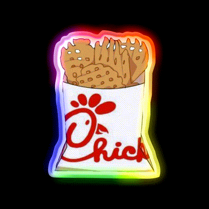 Fries Fast Food Led Neon Sign For Burger Place Retro Diner Neon Sign Rgb Color - LED neon sign close-up detail