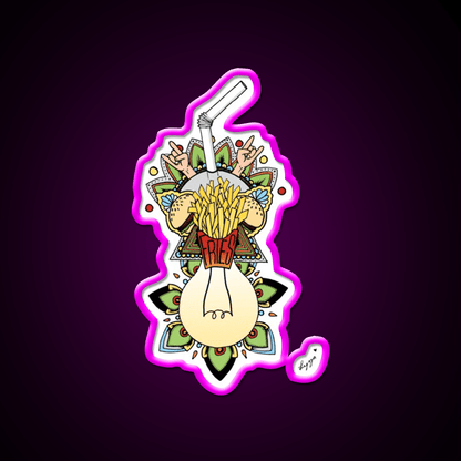 Fries Fast Food Led Neon Sign For Burger Place Rgb Color - Shineneon