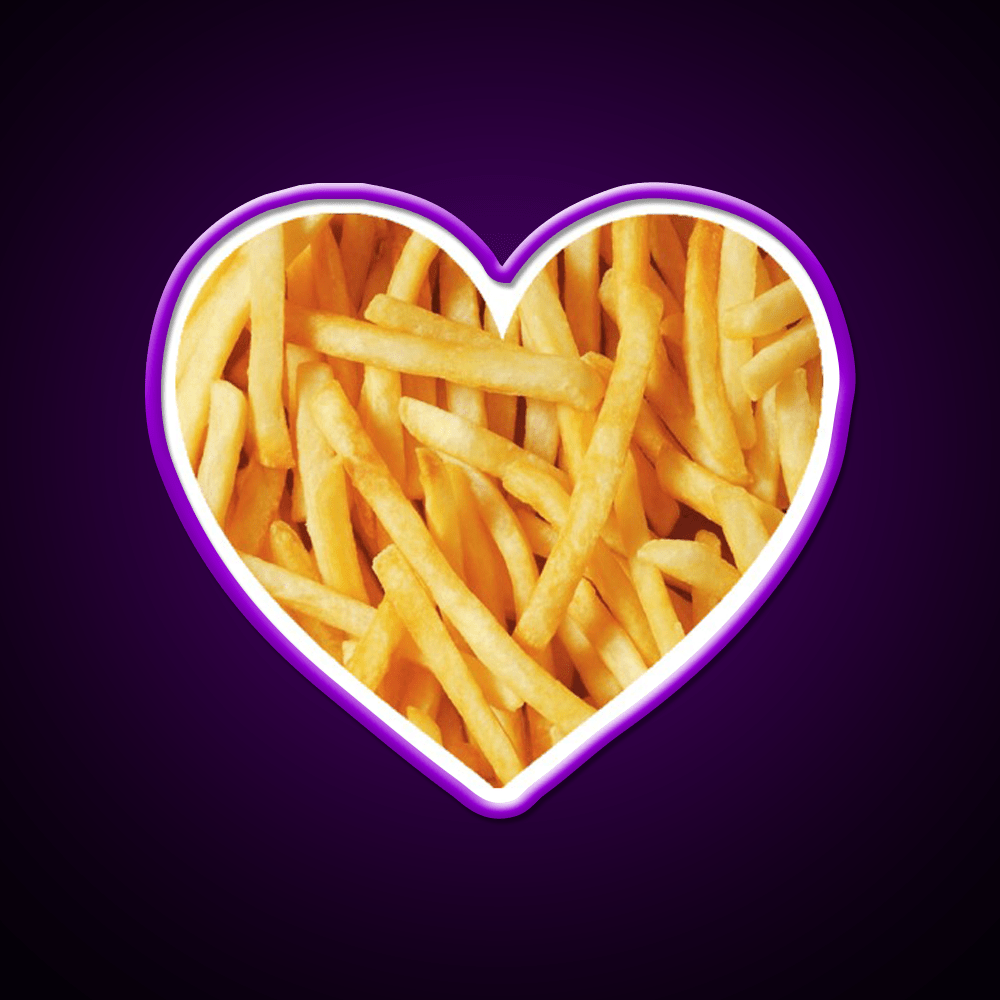 Fries Love Fast Food Led Neon Sign For Burger Place Rgb Color - Shineneon