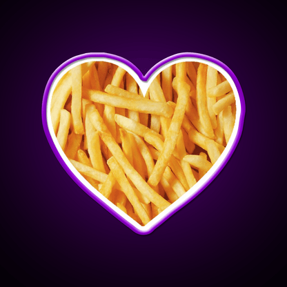 Fries Love Fast Food Led Neon Sign For Burger Place Rgb Color - Shineneon