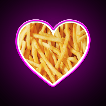 Fries Love Fast Food Led Neon Sign For Burger Place Rgb Color - Shineneon