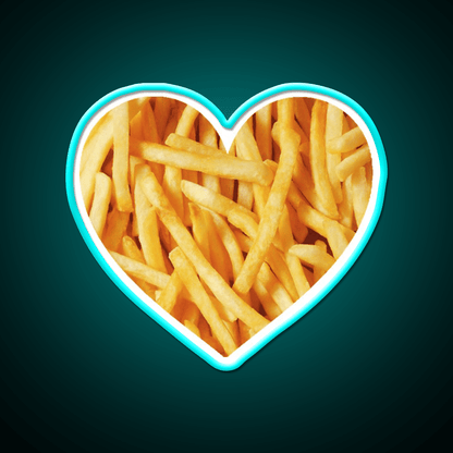 Fries Love Fast Food Led Neon Sign For Burger Place Rgb Color - Shineneon