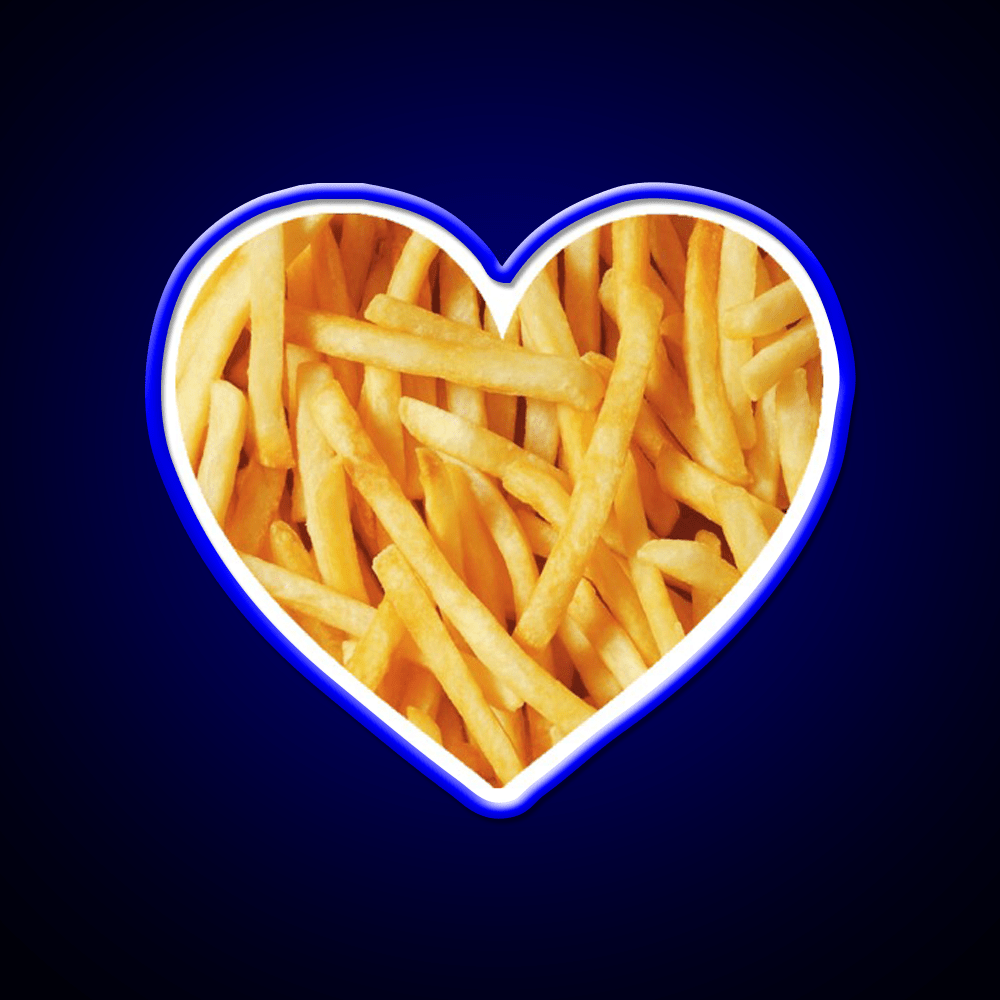 Fries Love Fast Food Led Neon Sign For Burger Place Rgb Color - Shineneon