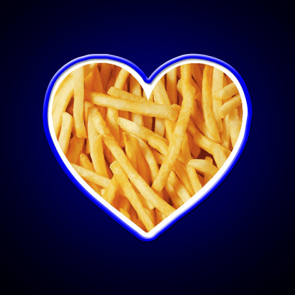 Fries Love Fast Food Led Neon Sign For Burger Place Rgb Color - Shineneon
