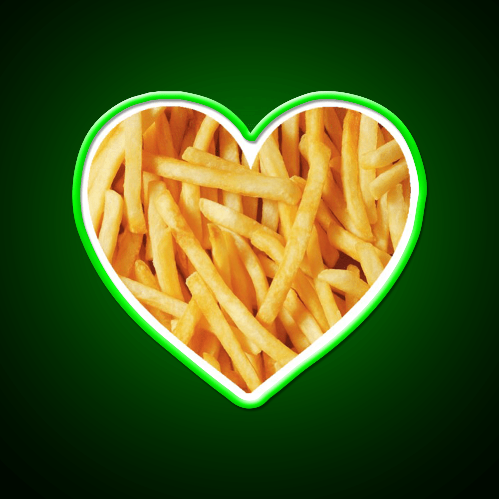 Fries Love Fast Food Led Neon Sign For Burger Place Rgb Color - Shineneon