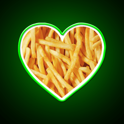 Fries Love Fast Food Led Neon Sign For Burger Place Rgb Color - Shineneon