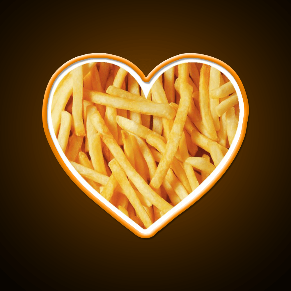 Fries Love Fast Food Led Neon Sign For Burger Place Rgb Color - Shineneon