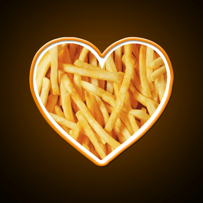Fries Love Fast Food Led Neon Sign For Burger Place Rgb Color - Shineneon