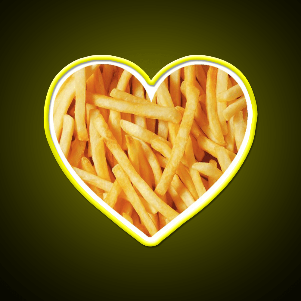 Fries Love Fast Food Led Neon Sign For Burger Place Rgb Color - Shineneon
