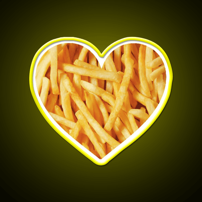 Fries Love Fast Food Led Neon Sign For Burger Place Rgb Color - Shineneon