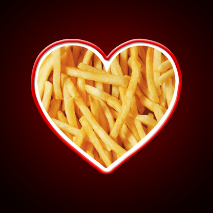 Fries Love Fast Food Led Neon Sign For Burger Place Rgb Color - Shineneon