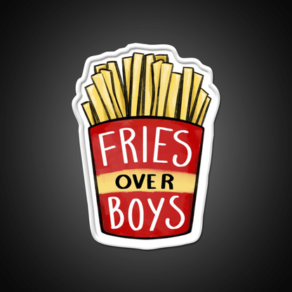 Fries Over Boys Fast Food Led Neon Sign For Burger Place Rgb Color - Shineneon