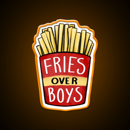 Fries Over Boys Fast Food Led Neon Sign For Burger Place Rgb Color - Shineneon