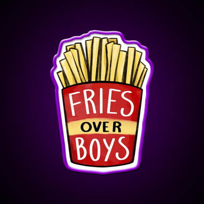 Fries Over Boys Fast Food Led Neon Sign For Burger Place Rgb Color - Shineneon