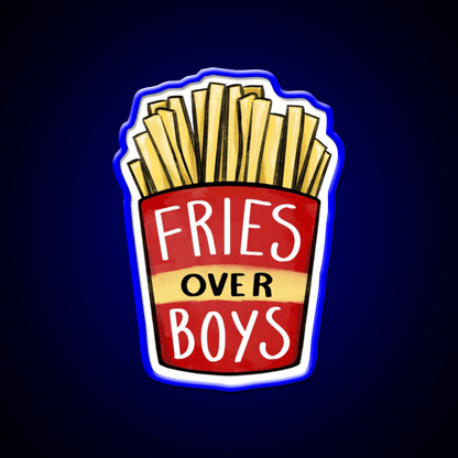 Fries Over Boys Fast Food Led Neon Sign For Burger Place Rgb Color - Shineneon
