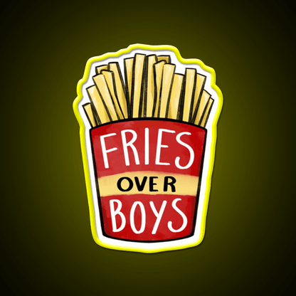 Fries Over Boys Fast Food Led Neon Sign For Burger Place Rgb Color - Shineneon