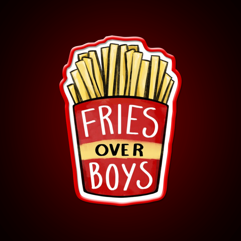 Fries Over Boys Fast Food Led Neon Sign For Burger Place Rgb Color - Shineneon