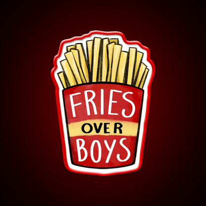 Fries Over Boys Fast Food Led Neon Sign For Burger Place Rgb Color - Shineneon