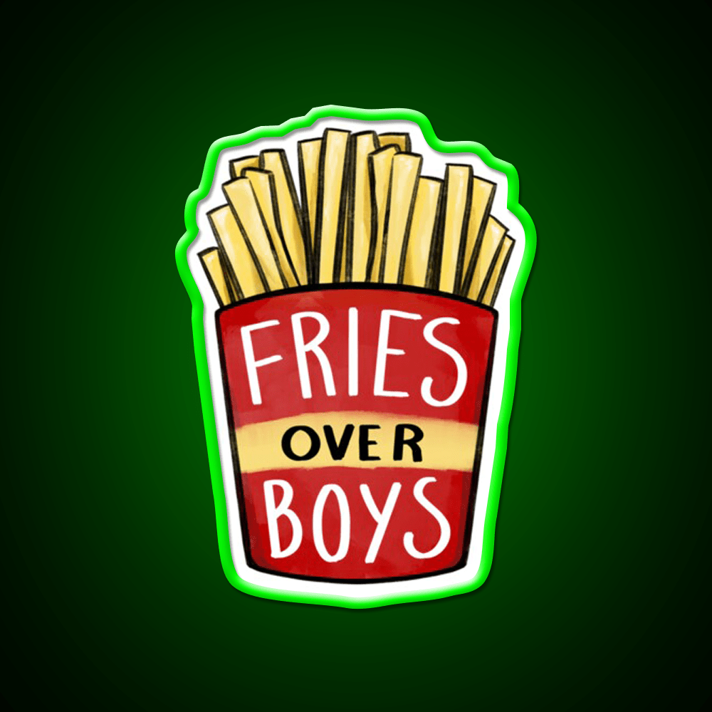 Fries Over Boys Fast Food Led Neon Sign For Burger Place Rgb Color - Shineneon