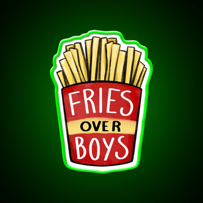 Fries Over Boys Fast Food Led Neon Sign For Burger Place Rgb Color - Shineneon