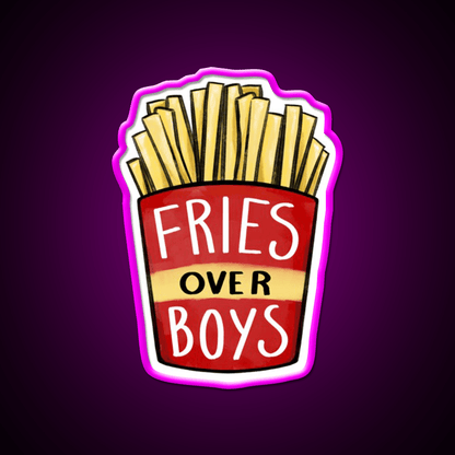 Fries Over Boys Fast Food Led Neon Sign For Burger Place Rgb Color - Shineneon