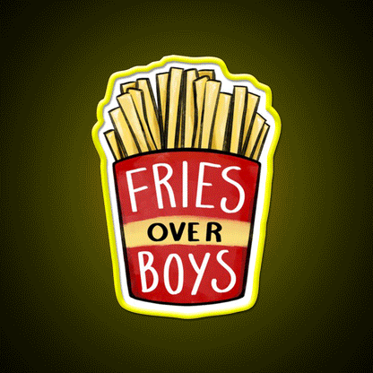 Fries Over Boys Fast Food Led Neon Sign For Burger Place Rgb Color - Custom LED neon sign front view