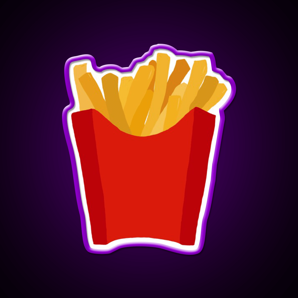 Fries Over Everything Fast Food Led Neon Sign For Burger Place Rgb Color - Shineneon