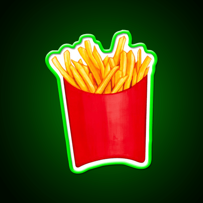 Fries Pattern 2 White Fast Food Led Neon Sign For Burger Place Rgb Color - Shineneon