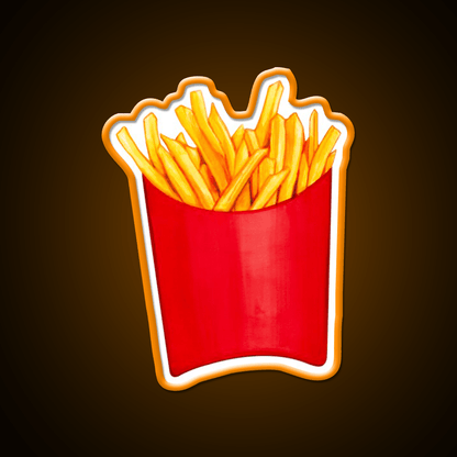Fries Pattern 2 White Fast Food Led Neon Sign For Burger Place Rgb Color - Shineneon