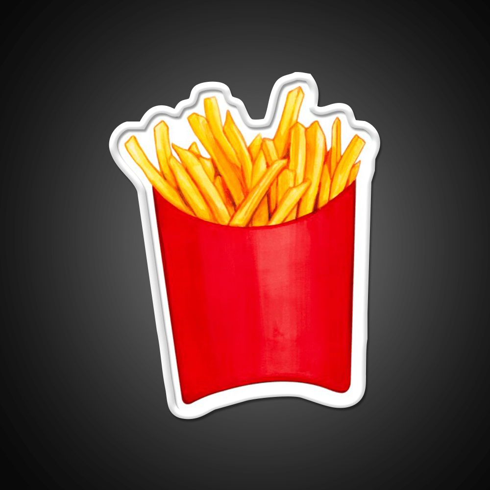 Fries Pattern 2 White Fast Food Led Neon Sign For Burger Place Rgb Color - Shineneon
