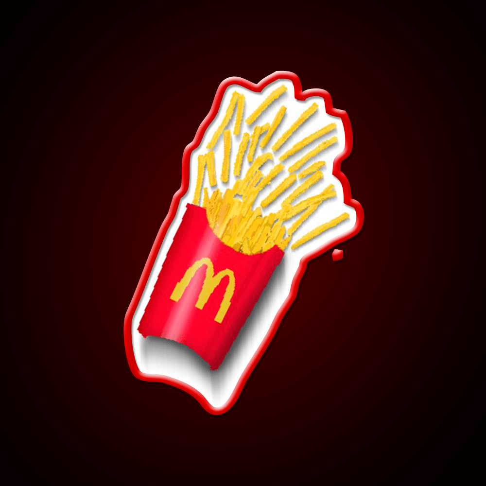 Fries Pixel Art Fast Food Led Neon Sign For Burger Place Rgb Color - Shineneon