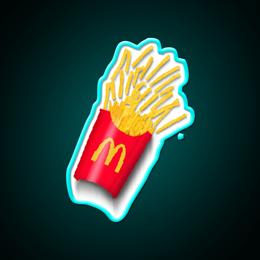 Fries Pixel Art Fast Food Led Neon Sign For Burger Place Rgb Color - Shineneon