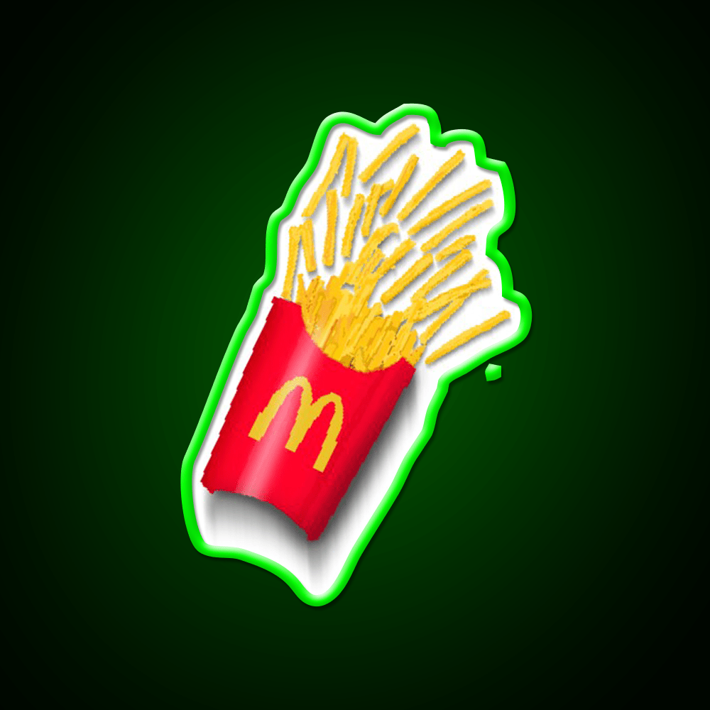 Fries Pixel Art Fast Food Led Neon Sign For Burger Place Rgb Color - Shineneon
