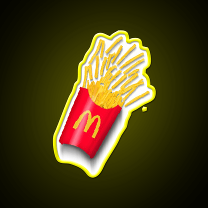 Fries Pixel Art Fast Food Led Neon Sign For Burger Place Rgb Color - Shineneon