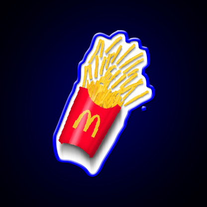 Fries Pixel Art Fast Food Led Neon Sign For Burger Place Rgb Color - Shineneon