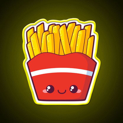 Fries Snack Food Led Neon Sign Rgb Color - Custom LED neon sign front view