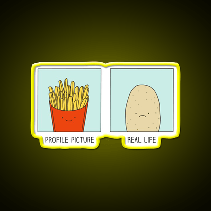 Fries Vs Potato Fast Food Led Neon Sign For Burger Place Rgb Color - Shineneon