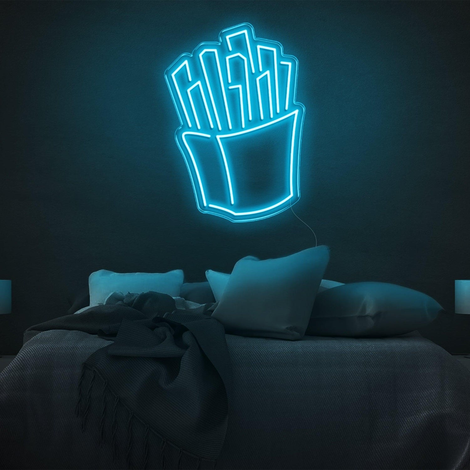 Fries White Led Neon Sign Modern Bedroom Wall Decor | Shineneon