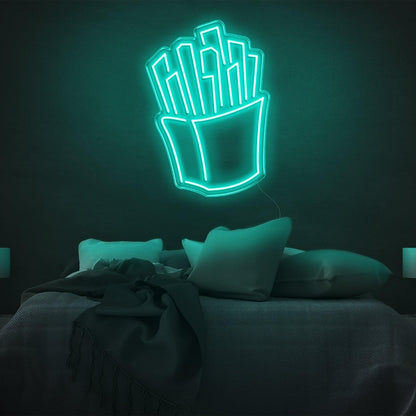 Fries White Led Neon Sign Modern Bedroom Wall Decor | Shineneon