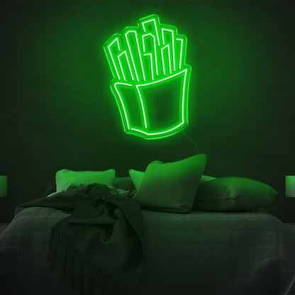 Fries White Led Neon Sign Modern Bedroom Wall Decor | Shineneon