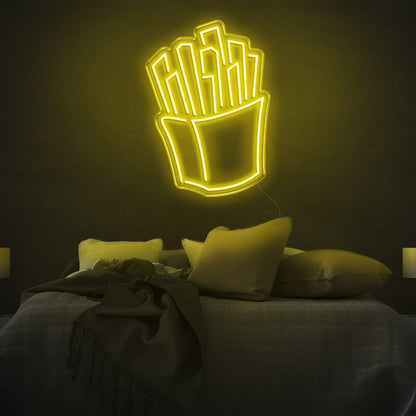 Fries White Led Neon Sign Modern Bedroom Wall Decor | Shineneon