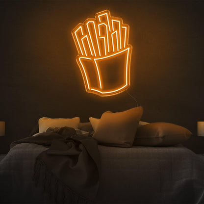 Fries White Led Neon Sign Modern Bedroom Wall Decor | Shineneon